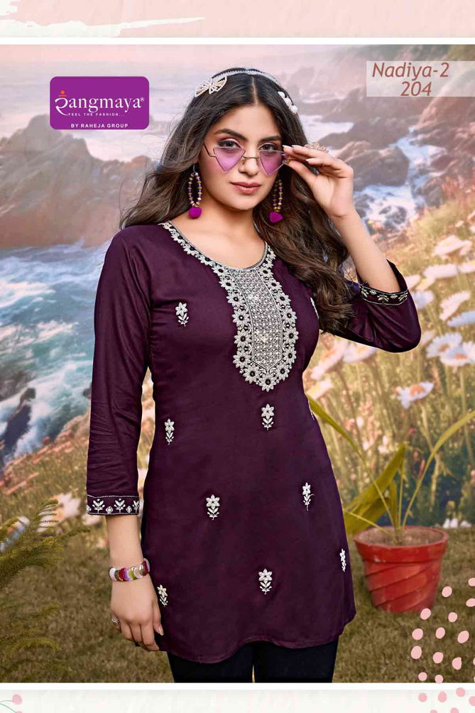 Nadiya Vol 2 By Rangmaya Rayon Tunic Ladies Top Suppliers In India